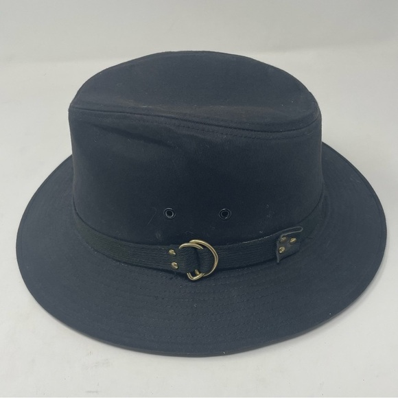 Dorfman Pacific Cotton Fedora – Black, Size L - Picture 3 of 6